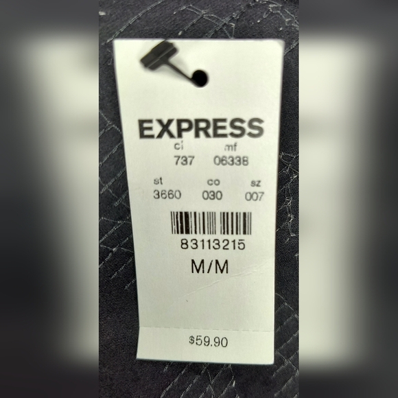 Express Black and White Sequin Metallic Aztec Tribal Stretchy Mini Skirt M NWT - Picture 5 of 9